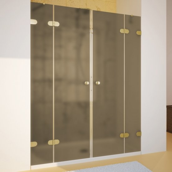 LUX DOOR GK-004 золотой металлик стекло бронзовое матовое