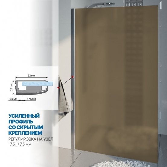 Инфографика 3 LUX DOOR GK-601N хром блестящий стекло бронзовое матовое