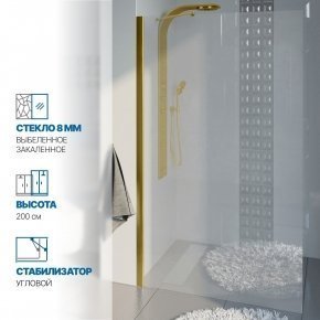 Инфографика 1 LUX DOOR GK-601N золотой металлик стекло выбеленное