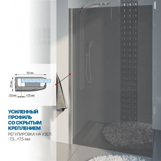 Инфографика 3 LUX DOOR GK-601N хром матовый стекло графитовое