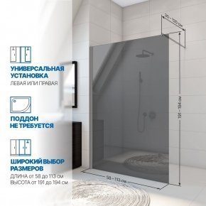 Инфографика 2 WALK-IN P006STB хром матовый стекло графитовое