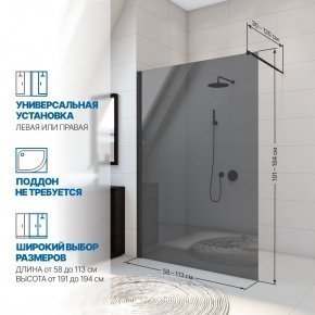 Инфографика 2 WALK-IN P006STB черный матовый стекло графитовое