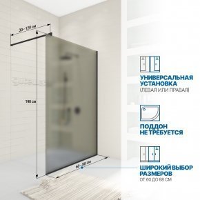 Инфографика 2 WALK-IN P008STB черный матовый стекло матовое