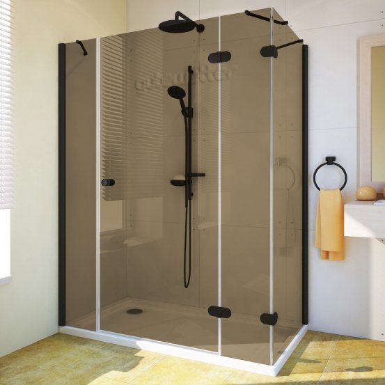 LUX RECTAN GK-104B черный матовый стекло бронзовое правое открывание двери