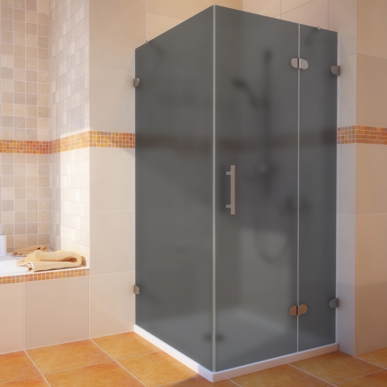LUX SQUARE GK-003-CH02 хром блестящий стекло графитовое матовое правое открывание двери