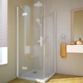 LUX SQUARE GK-103-CH02 белый матовый стекло матовое левое открывание двери