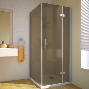LUX SQUARE GK-103-CH02 хром матовый стекло бронзовое матовое правое открывание двери