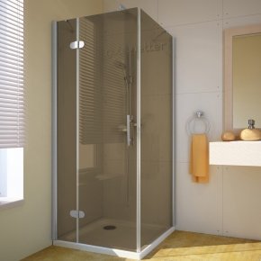LUX SQUARE GK-103-CH02 хром матовый стекло бронзовое левое открывание двери