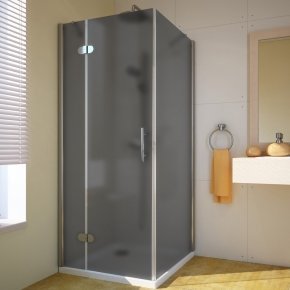 LUX SQUARE GK-103-CH02 хром блестящий стекло графитовое матовое левое открывание двери