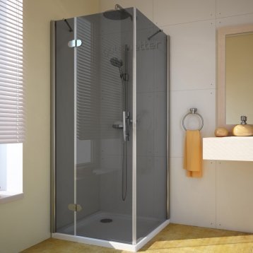 LUX SQUARE GK-103-CH02 хром блестящий стекло графитовое левое открывание двери