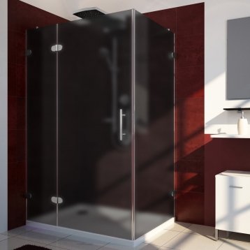 LUX RECTAN GK-003-CH02 хром матовый стекло графитовое матовое левое открывание двери