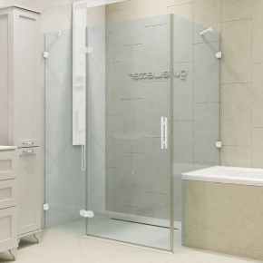 LUX SQUARE GK-003V1-CH02 белый матовый стекло выбеленное левое открывание двери