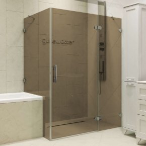 LUX SQUARE GK-003V1-CH02 хром блестящий стекло бронзовое правое открывание двери