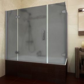 LUX PART GV-104B-CH02 хром матовый стекло графитовое матовое левое открывание двери