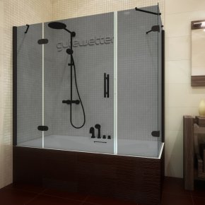 LUX PART GV-104B-CH02 черный матовый стекло графитовое левое открывание двери
