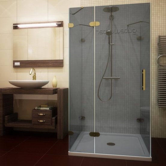 LUX SQUARE GK-004A-CH02 золотой металлик стекло графитовое левое открывание двери