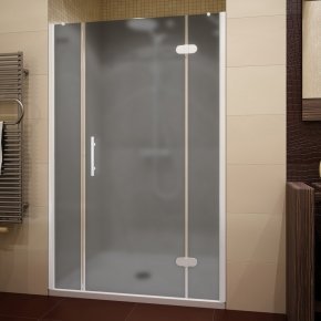 LUX DOOR GK-103-CH02 белый матовый стекло графитовое матовое правое открывание двери
