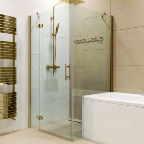 LUX SQUARE GK-003V1PP-CH02 золотой гальванический стекло бесцветное левое открывание двери