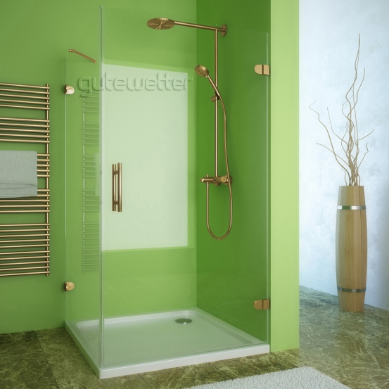 LUX SQUARE GK-001-CH02 золотой металлик стекло бесцветное правое открывание двери