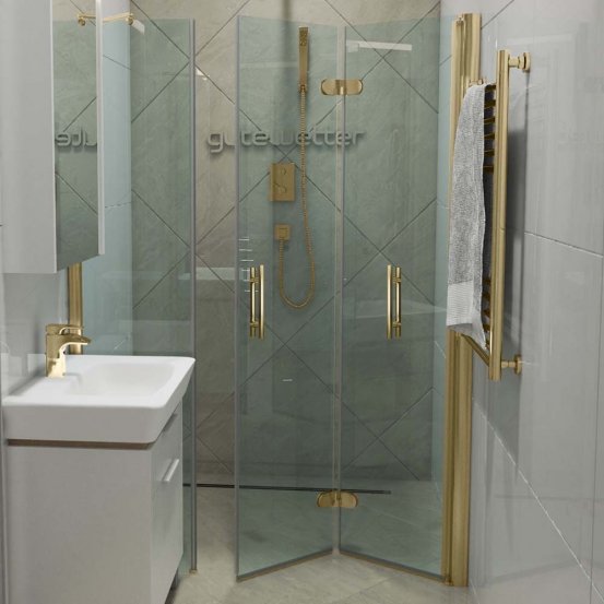 LUX DOOR GK-103C-CH02 золотой металлик стекло бесцветное правое открывание двери