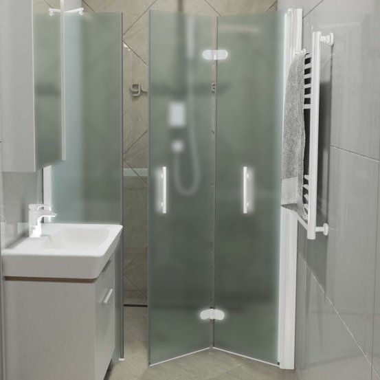 LUX DOOR GK-103C-CH02 белый матовый стекло матовое правое открывание двери