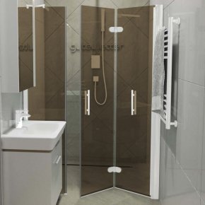 LUX DOOR GK-103C-CH02 белый матовый стекло бронзовое правое открывание двери