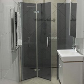 LUX DOOR GK-103C-CH02 хром блестящий стекло графитовое левое открывание двери