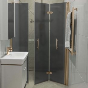 LUX DOOR GK-103C-CH02 бронзовый стекло графитовое матовое правое открывание двери