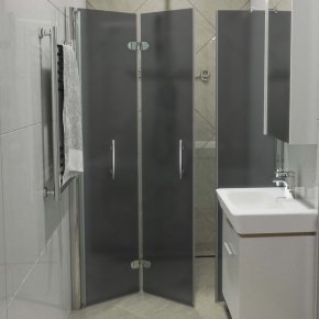 LUX DOOR GK-103C-CH02 хром блестящий стекло графитовое матовое левое открывание двери