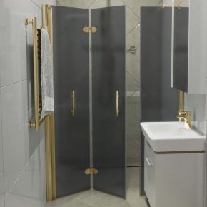 LUX DOOR GK-103C-CH02 золотой металлик стекло графитовое матовое левое открывание двери