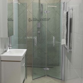 LUX DOOR GK-103C-CH02 хром матовый стекло бесцветное правое открывание двери
