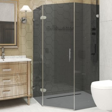 LUX FESTT GK-001-2522-CH02 хром блестящий стекло графитовое левое открывание двери