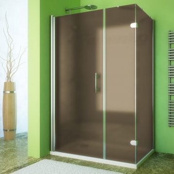 LUX RECTAN GK-103A-CH02 хром блестящий стекло бронзовое матовое левое открывание двери