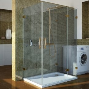 LUX RECTAN GK-004B4-CH02 золотой гальванический стекло выбеленное правое открывание двери