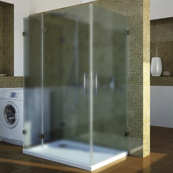 LUX RECTAN GK-004B4-CH02 хром блестящий стекло матовое левое открывание двери