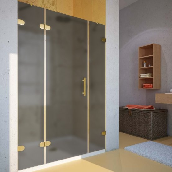 LUX DOOR GK-003-CH02 золотой металлик стекло графитовое матовое левое открывание двери