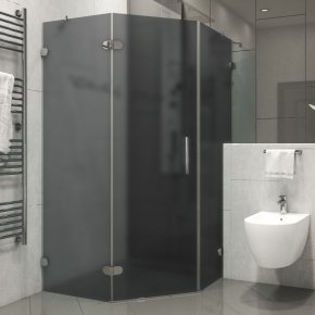 LUX FESTT GK-001-2522VP-CH02 хром блестящий стекло графитовое матовое левое открывание двери