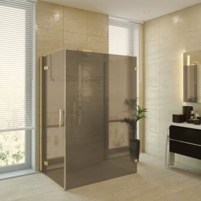 LUX SQUARE GK-104C-CH02 золотой металлик стекло бронзовое матовое левое открывание двери