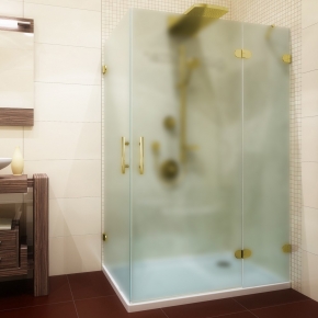 LUX RECTAN GK-003B-CH02 золотой металлик стекло матовое правое открывание двери