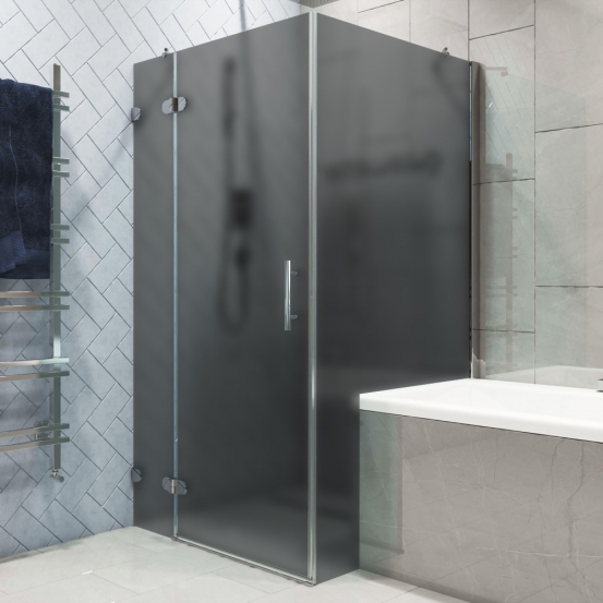 LUX SQUARE GK-003V1P-CH02 хром блестящий стекло графитовое матовое левое открывание двери