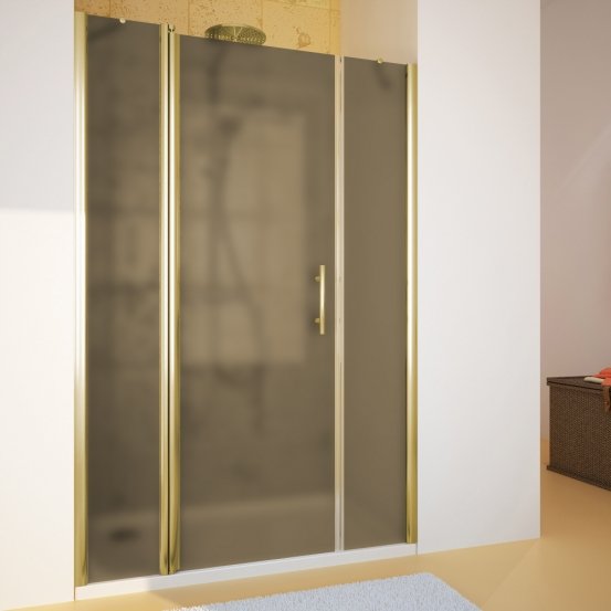 LUX DOOR GK-603-CH02 золотой металлик стекло бронзовое матовое