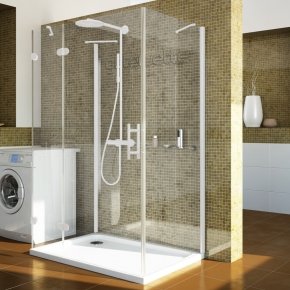 LUX RECTAN GK-104A-CH02 белый матовый стекло выбеленное левое открывание двери