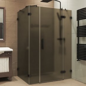 LUX RECTAN GK-004B1-CH02 черный матовый стекло бронзовое матовое правое открывание двери