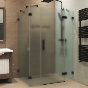 LUX RECTAN GK-004B1-CH02 черный матовый стекло матовое правое открывание двери