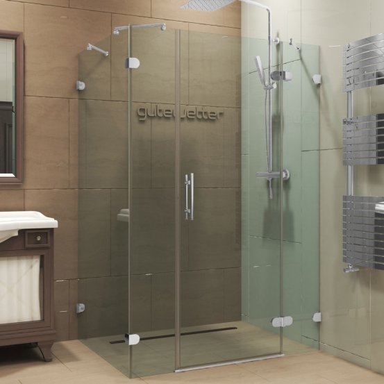 LUX RECTAN GK-004B1-CH02 хром матовый стекло бесцветное правое открывание двери