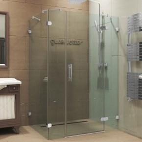 LUX RECTAN GK-004B1-CH02 хром матовый стекло бесцветное правое открывание двери