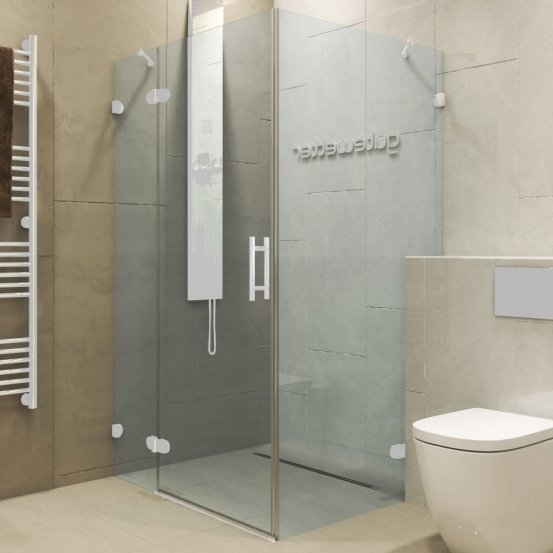 LUX SQUARE GK-003GC-2522V-CH02 белый матовый стекло выбеленное левое открывание двери
