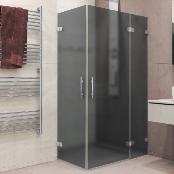LUX SQUARE GK-003GC-2511-CH02 хром матовый стекло графитовое матовое правое открывание двери