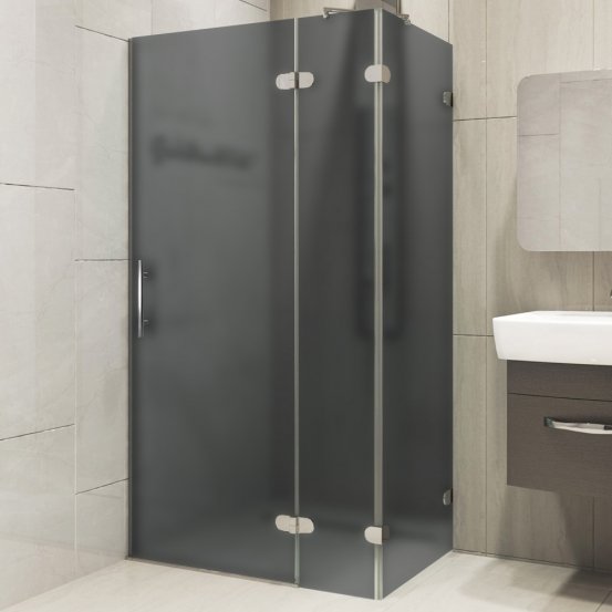 LUX SQUARE GK-883PGS-2522-CH02 хром блестящий стекло графитовое матовое правое открывание двери