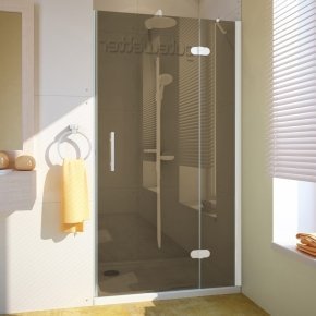 LUX DOOR GK-102-CH02 белый матовый стекло бронзовое правое открывание двери